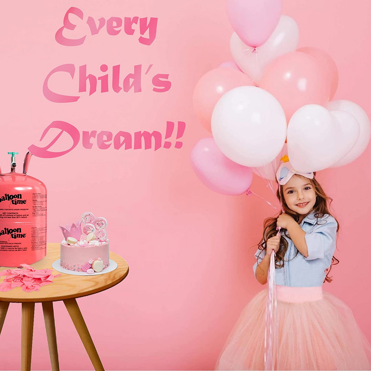 Wholesalehome 14.9 Cu. Ft. Disposable Helium Tank Kit with 50 Assorted Latex Balloons, Ribbon and Tie Tool