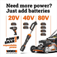 WORX WG743 40V Power Share 17-Inch Cordless Push Lawn Mower Kit with Two 4Ah Batteries and Dual Charger