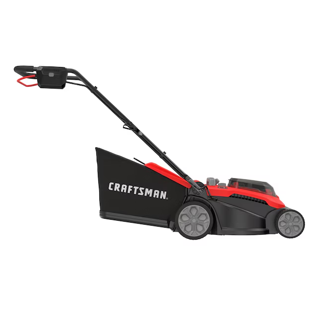 CRAFTSMAN V20 CMCMWP120M2 15-Inch Cordless Push Lawn Mower Kit with Two 4Ah Batteries, Chargers and Bagger