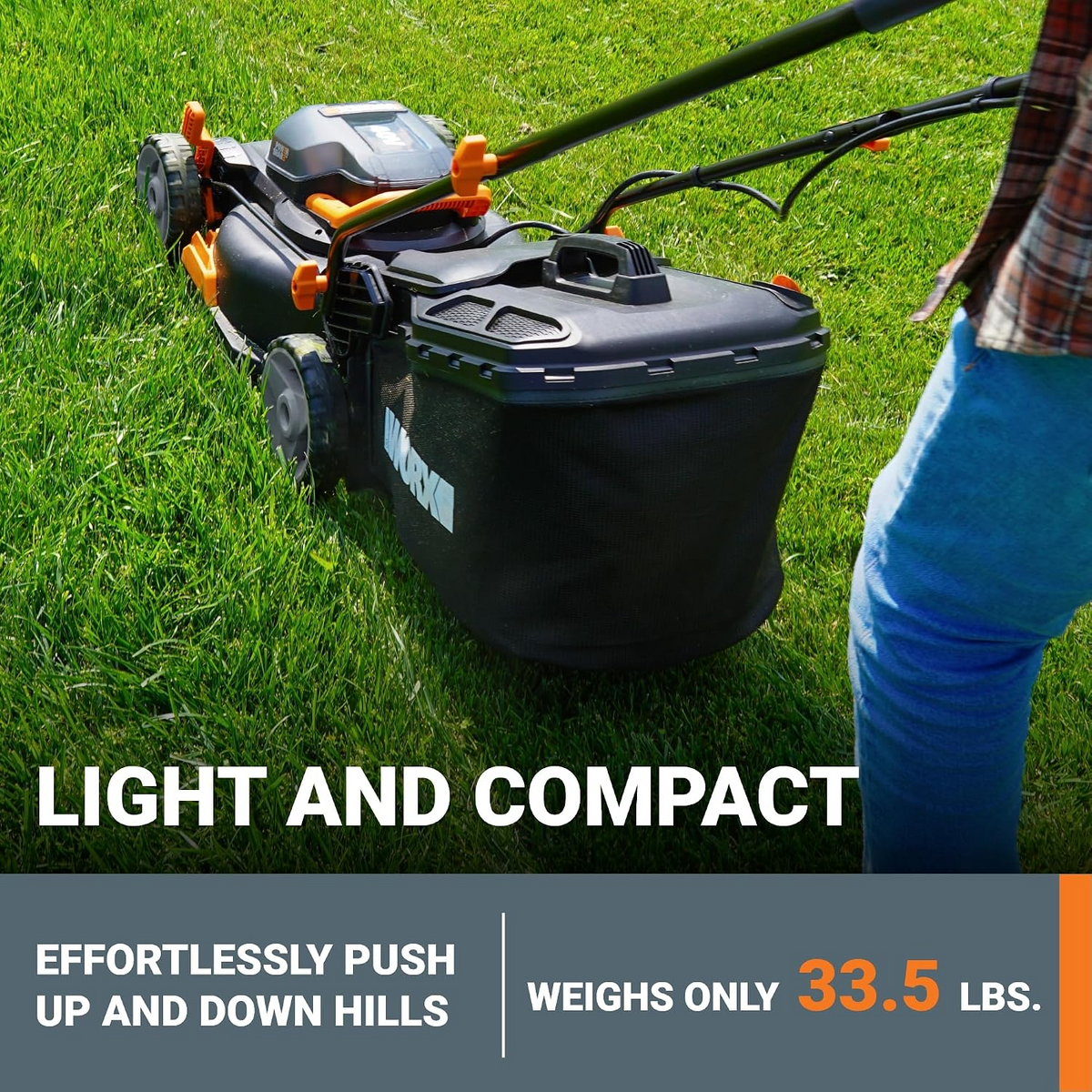 WORX WG743 40V Power Share 17-Inch Cordless Push Lawn Mower Kit with Two 4Ah Batteries and Dual Charger