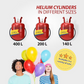 Party Factory 2-Pack 400L Disposable Helium Tank Kit – Fills Up to 100 9-Inch Balloons with Easy-Fill Valves