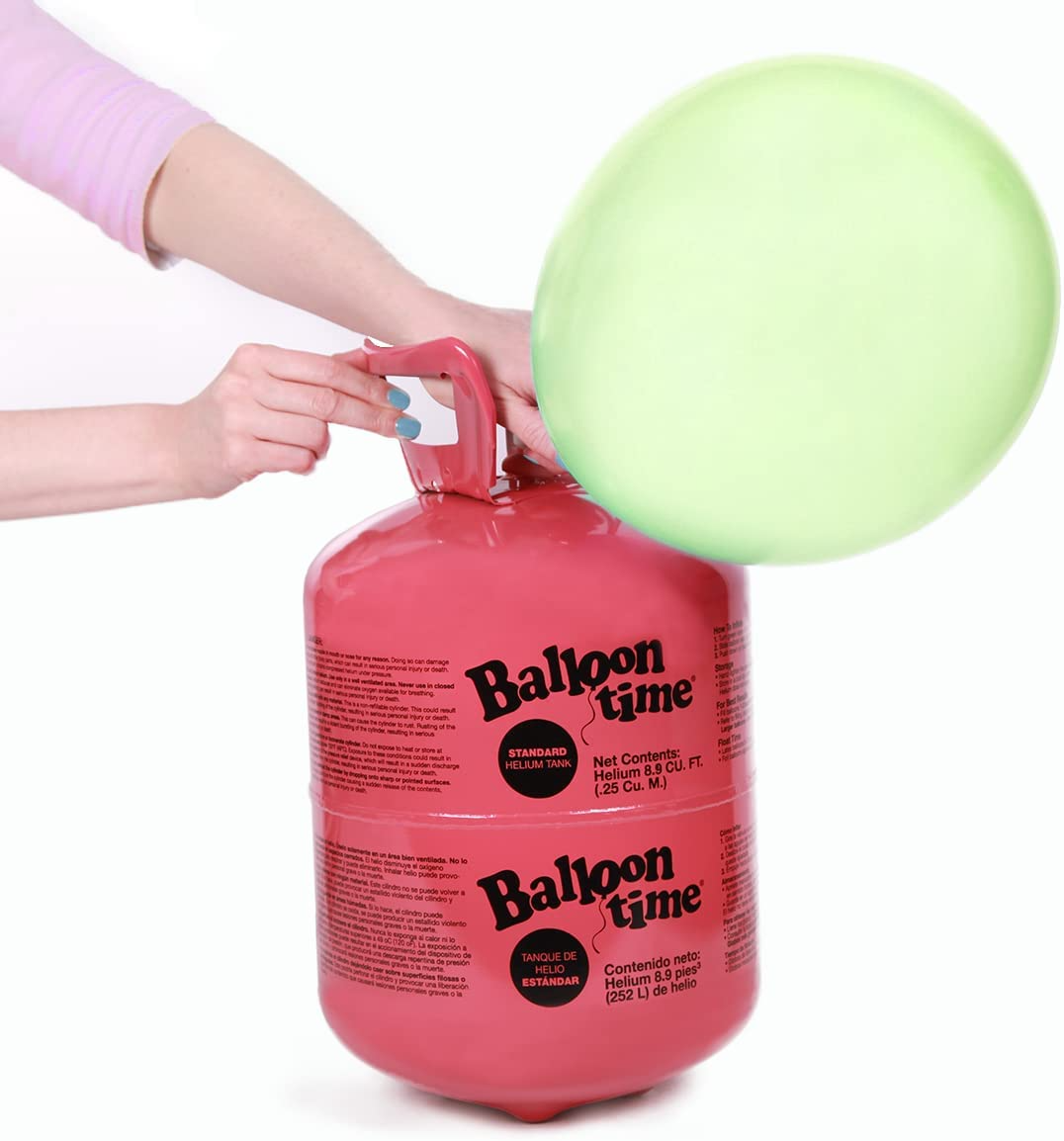 Wholesalehome 14.9 Cu. Ft. Disposable Helium Tank Kit with 50 Assorted Latex Balloons, Ribbon and Tie Tool